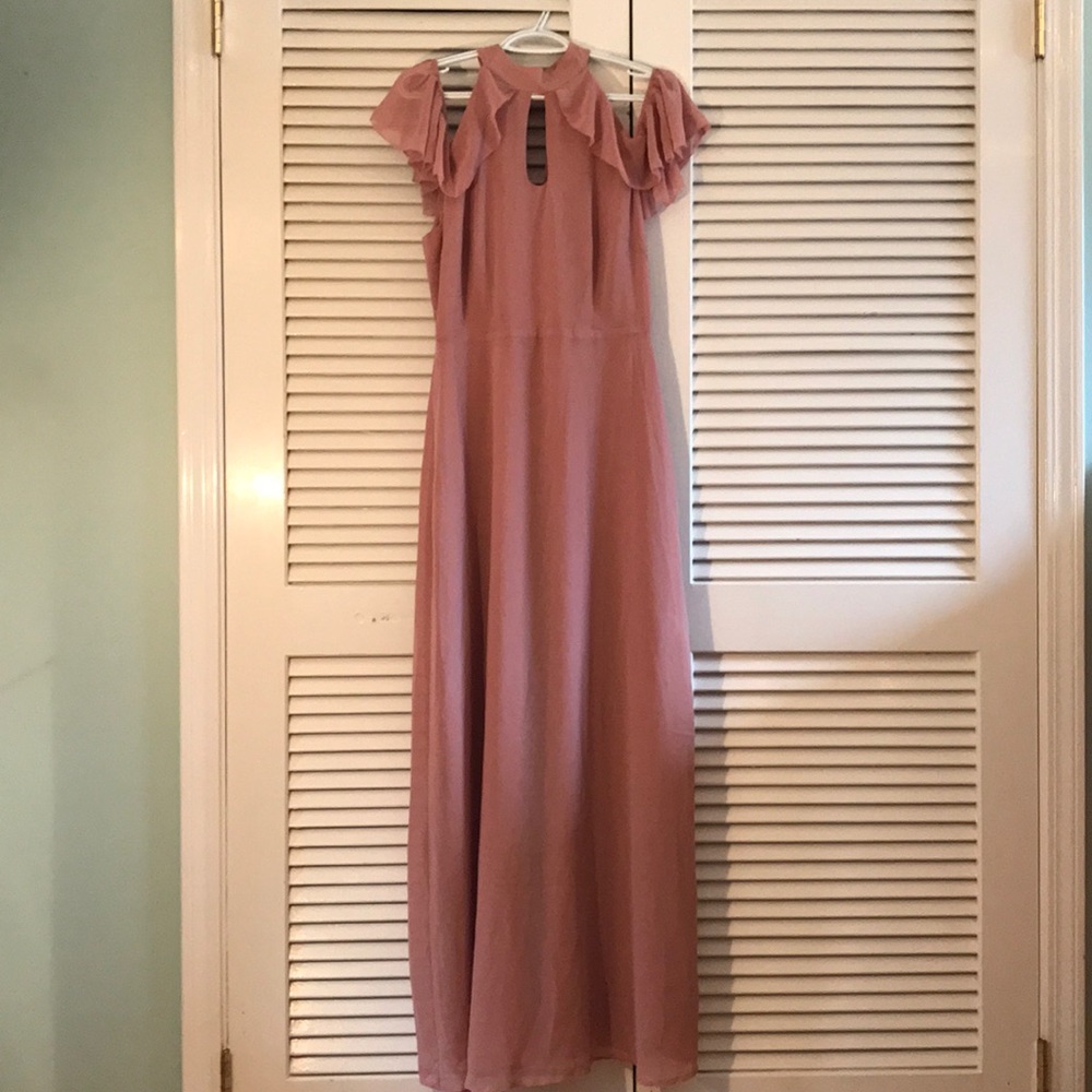 Lauren Conrad Ruffle Maxi Dress Ash Rose